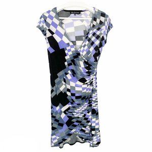 MILLE GABRIELLE Ponte Knit Faux Wrap Dress M